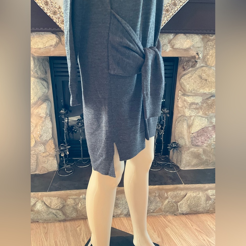 ALL SAINTS Gray Tricot V-Neck Sweater Dress S - Picture 9 of 12